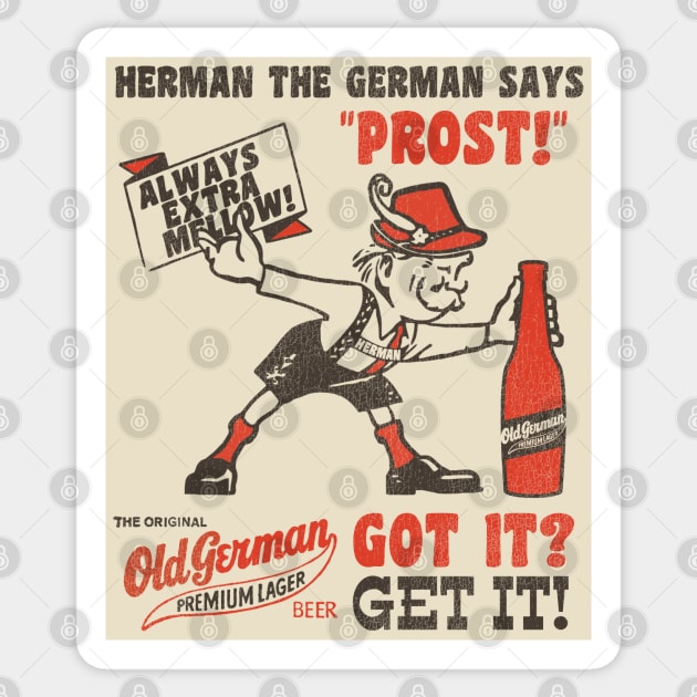 Vintage Old German Beer Got It? GET IT! Oktoberfest Sticker by darklordpug